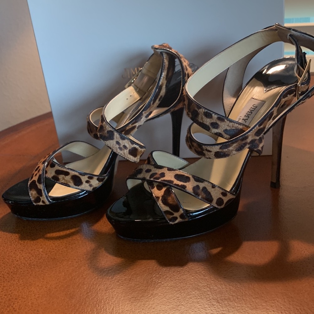 Used Jimmy Choo leopard heels/platform size 40. - Picture 7 of 7